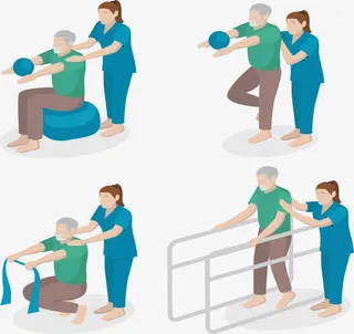 老年人康复平衡训练免抠