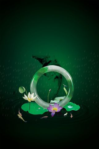 水墨中国风翡翠珠宝高清