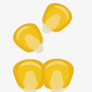 黄色玉米粒食品装饰彩绘图免抠