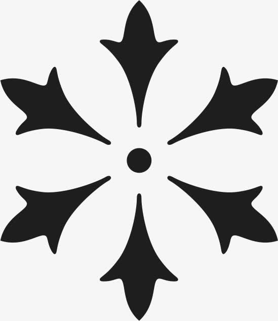 角花底纹花型对称平面图形免抠