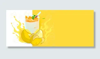 饮品简约黄色海报比较banner高清