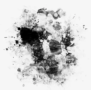 凌乱黑色墨水免抠