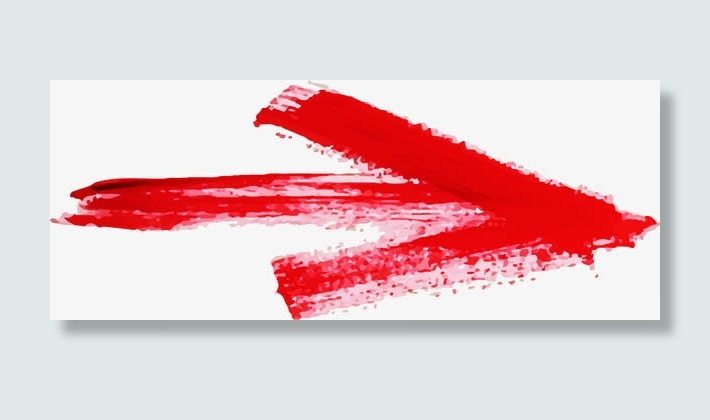 红色手绘箭头免抠