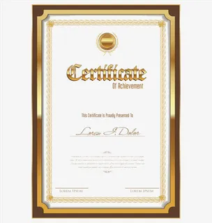 金色证书矢量免抠