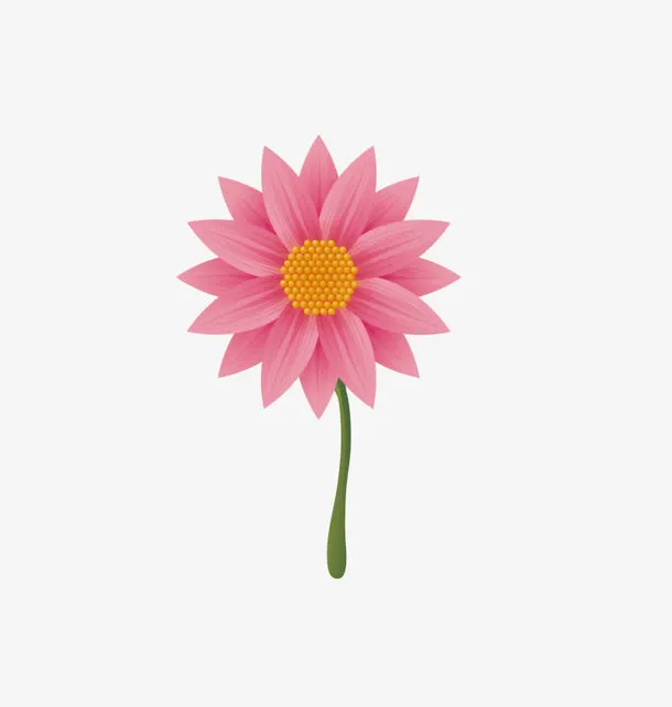 矢量粉色菊花免抠