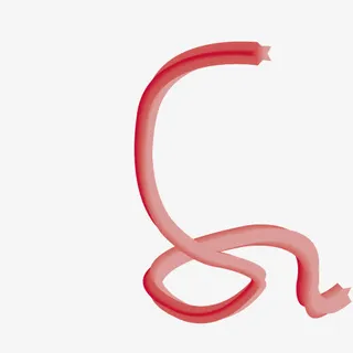 红色立体丝带免抠