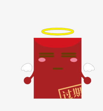卡通红包过期飞走装饰免扣素材免抠