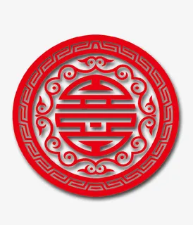 红色立体圆形新春图标免抠
