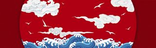 春节中国风红色淘宝海报背景高清