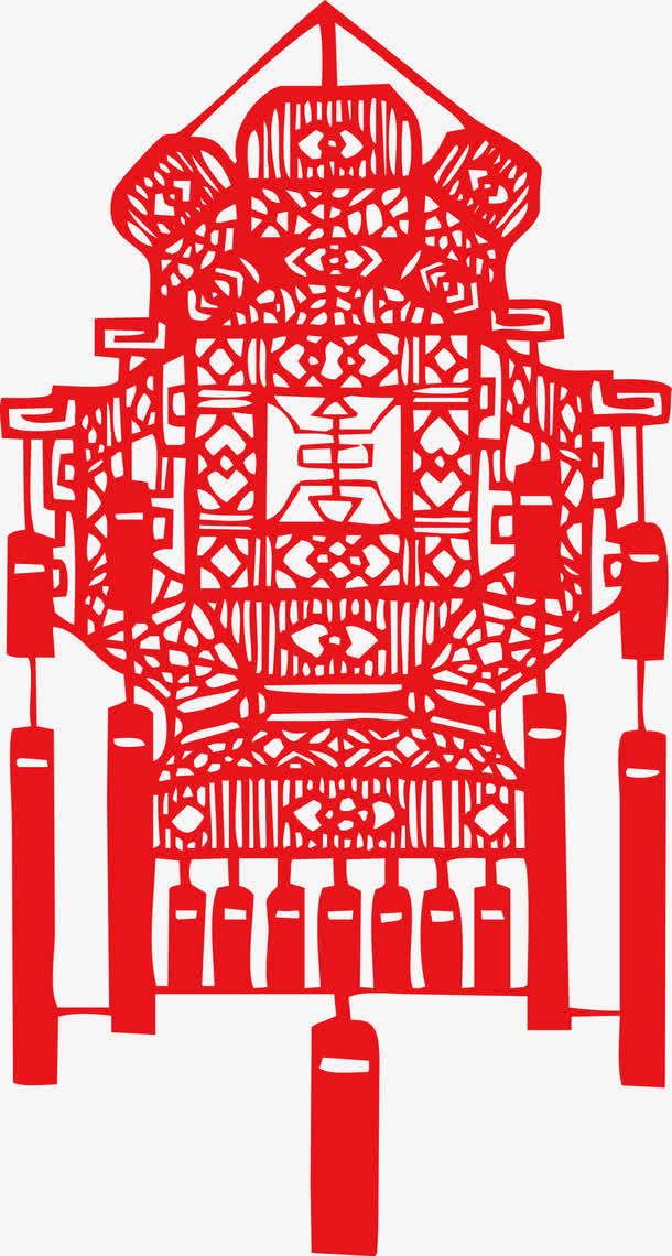矢量灯笼剪纸免抠