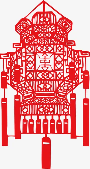 矢量灯笼剪纸免抠