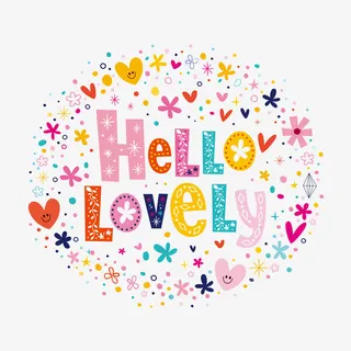 可爱卡通图案艺术字矢量素材免抠