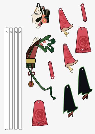 手绘皮影组装免抠