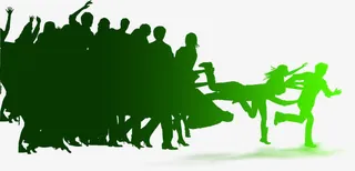 奔跑放肆年轻不羁人物剪影免抠