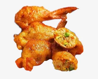 *特色小吃鸡翅包饭免抠