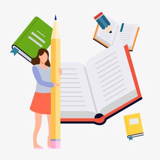 进步的学生插画免抠