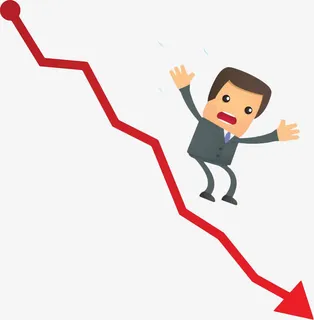 手绘红色向下箭头免抠