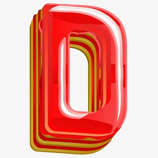 草莓果酱夹心字母D免抠