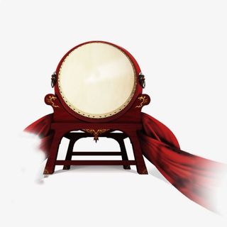 手绘红色战鼓免抠图免抠