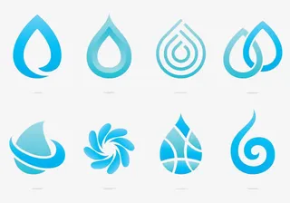 浅蓝色水系图标免抠
