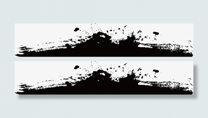 水墨画笔迹喷墨矢量图免抠