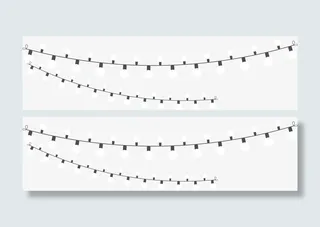 白色创意彩灯免抠