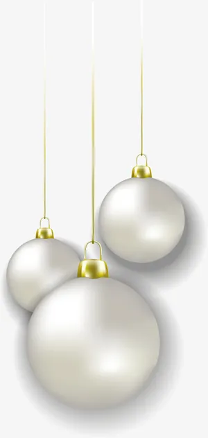 圣诞节白色圣诞球免抠