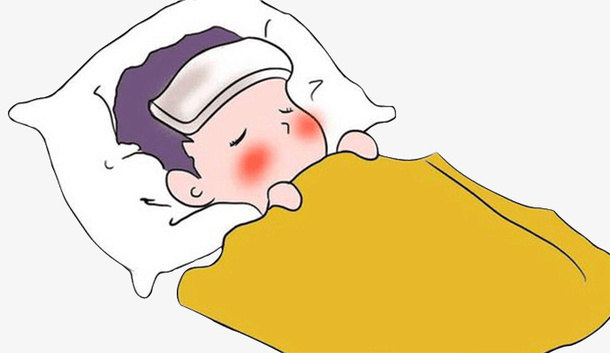 小孩感冒生病医院吃药发烧流鼻涕免抠手绘/卡通卡通元素