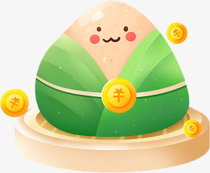 手绘卡通端午元素粽子免抠