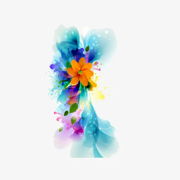 彩喷花卉免抠