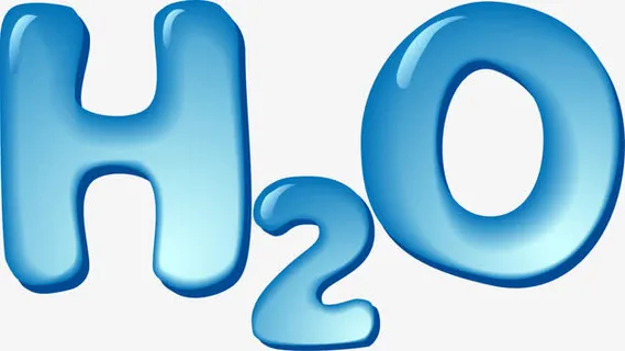 蓝色h2o艺术字免抠