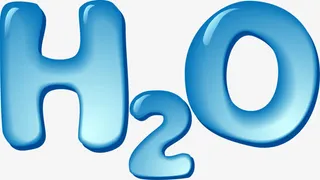 蓝色h2o艺术字免抠