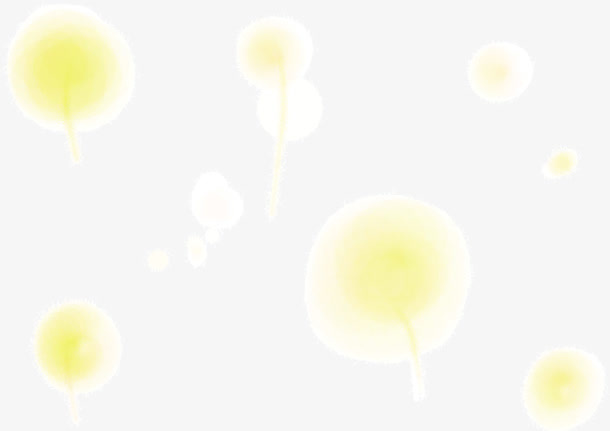 春天手绘漂浮黄白色小花免抠