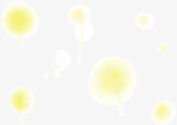 春天手绘漂浮黄白色小花免抠