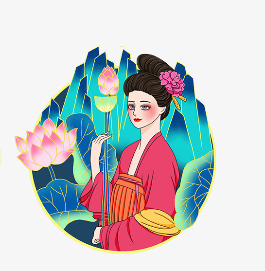 潮年古代人物国潮风新年免抠