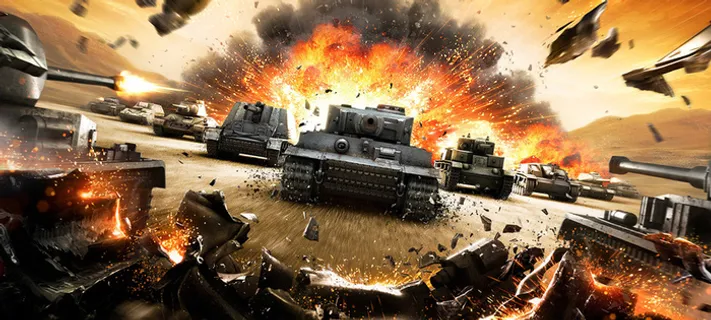 动漫炫酷火焰坦克背景banner高清