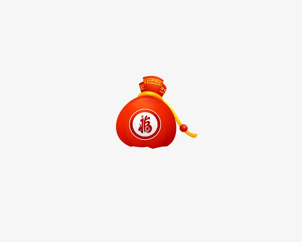 红色节日福袋免抠