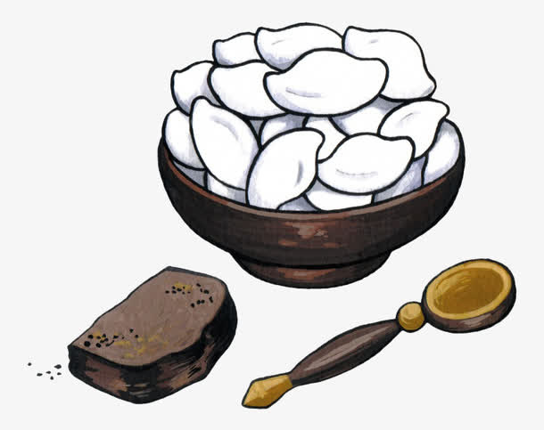 手绘饺子免抠