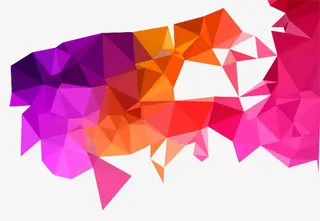 多彩渐变色块装饰图案免抠