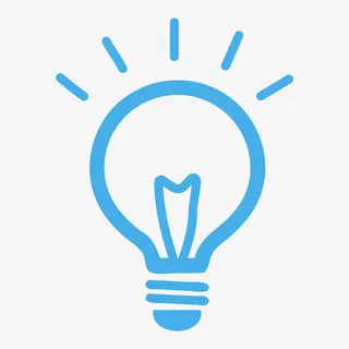 插画蓝色灯泡免抠