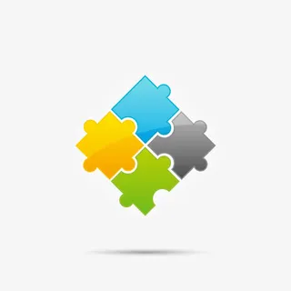 矢量商务拼图免抠