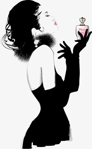矢量香水与女人免抠