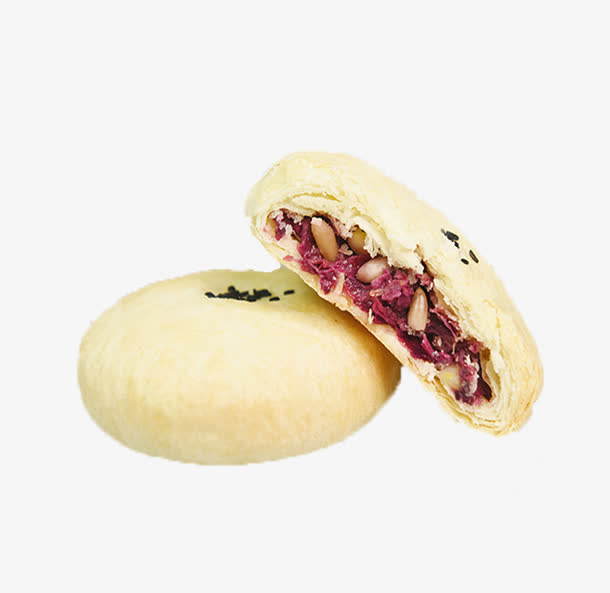产品实物芝麻玫瑰鲜花饼免抠