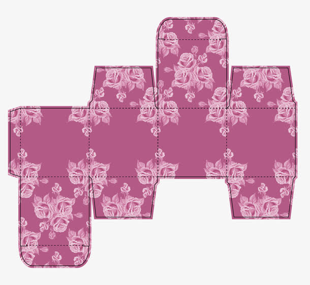 红色玫瑰花盒子免抠