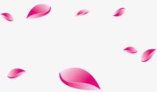 飘荡花瓣粉色手绘七夕情人节免抠