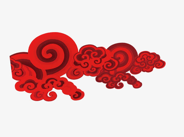红色祥云免抠