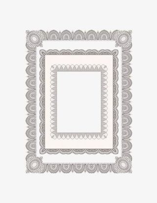 中式花边相框免抠