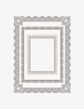 中式花边相框免抠