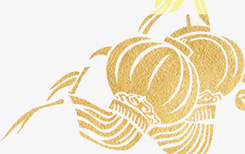 金色灯笼手绘简图免抠