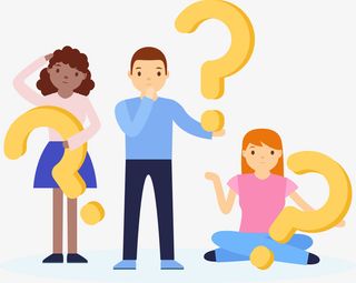 疑问问号人物矢量免抠